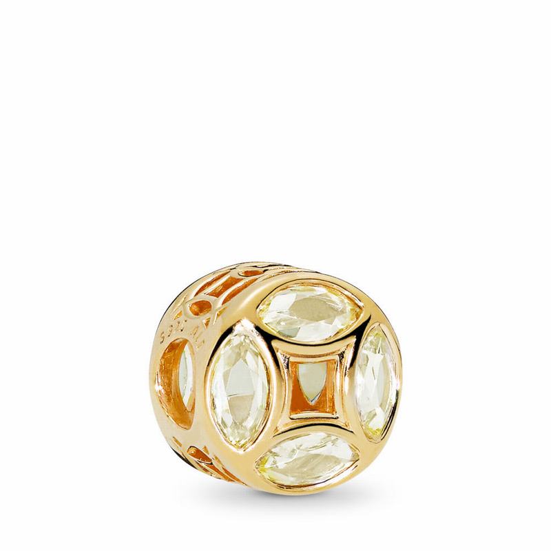 Pandora Shine™ Good Fortune Coin Charm - 18ct Gold Plated/Cubic Zirconia - Canada | KJ6924OC